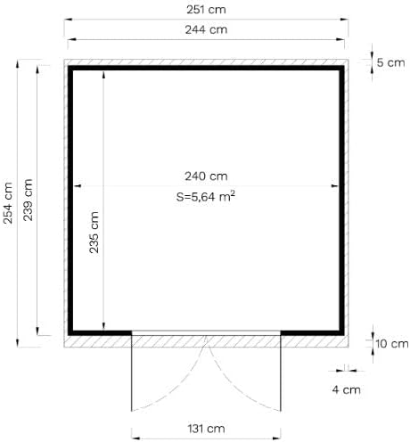 Alpholz Alster Tool Shed 251 x 254 cm with 19 mm Wall Thickness Including Floor