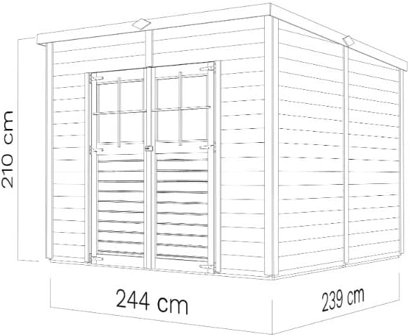 Alpholz Alster Tool Shed 251 x 254 cm with 19 mm Wall Thickness Including Floor