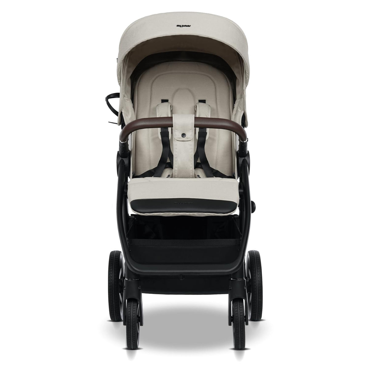 my junior® PLIA² | großer Komfortbuggy mit Luftkammerreifen, Einhand-Faltmechanismus, einstellbare Federung, XXL-Einkaufskorb & -Verdeck, Belüftung, inkl. Getränkehalter + Tragegurt (Desert Bloom)