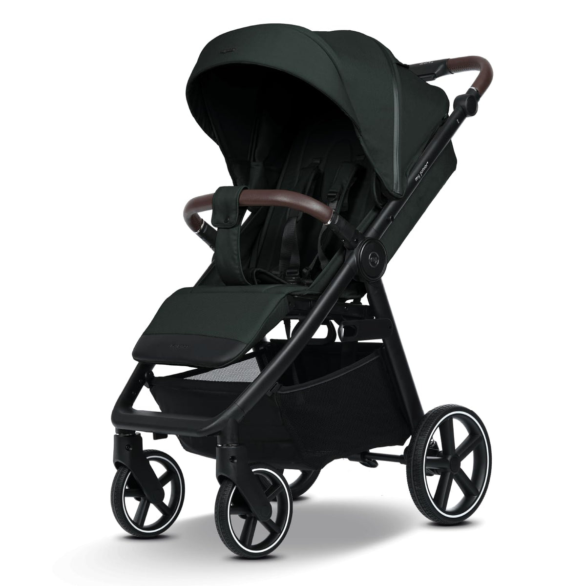 my junior® PLIA² | großer Komfortbuggy mit Luftkammerreifen, Einhand-Faltmechanismus, einstellbare Federung, XXL-Einkaufskorb & -Verdeck, Belüftung, inkl. Getränkehalter + Tragegurt (Desert Bloom)