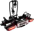 Owen E-Bike Fahrradträger Anhängerkupplung | 60kg Last | Abklappbar & Faltbar | Für 2 Fahrräder bis 70mm Reifenbreite | 1350mm Radstand | Gummierte Halter | Abschließbar