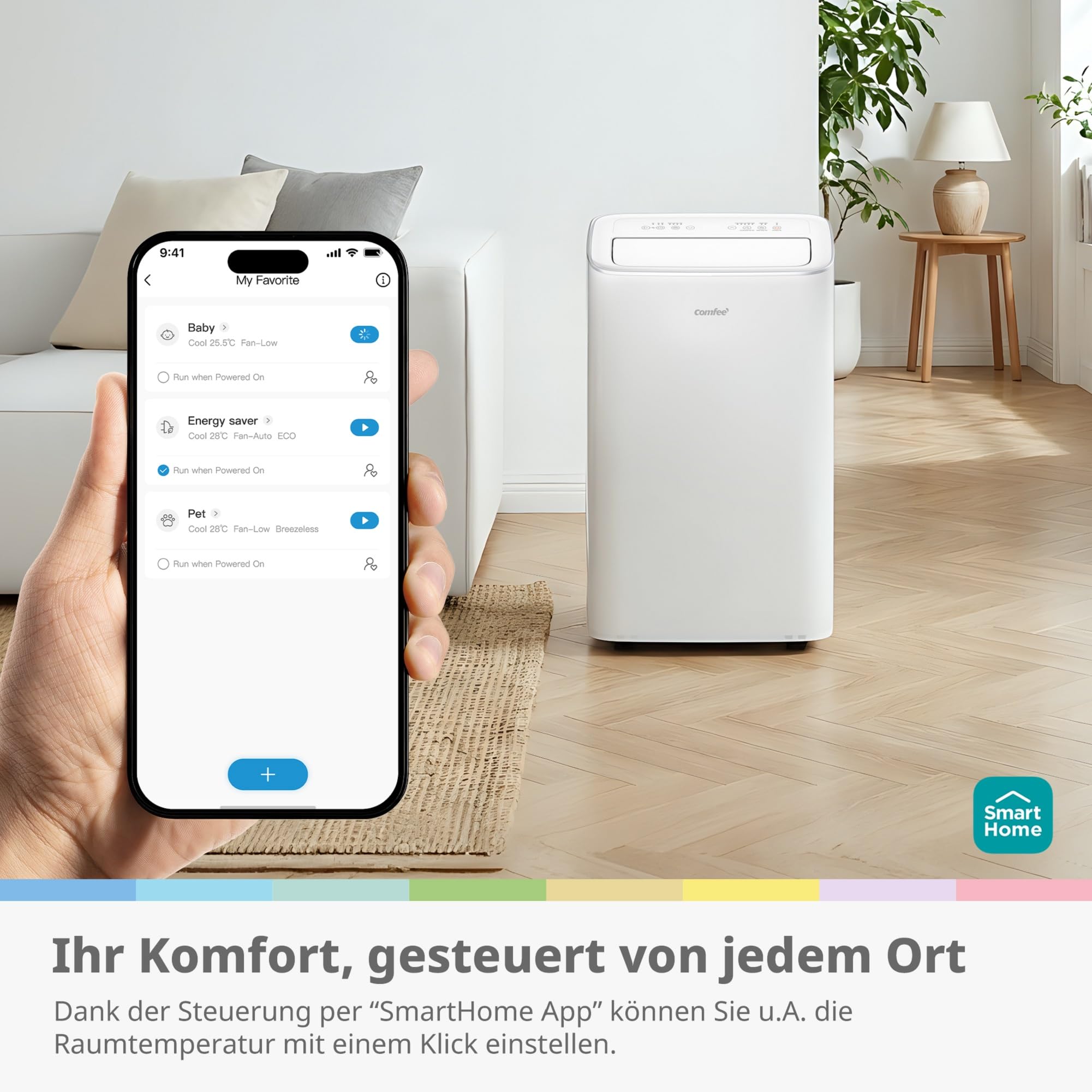 Comfee Mobiles Klimagerät Breezy Cool Pro 2.6,9000 BTU 2,6kW