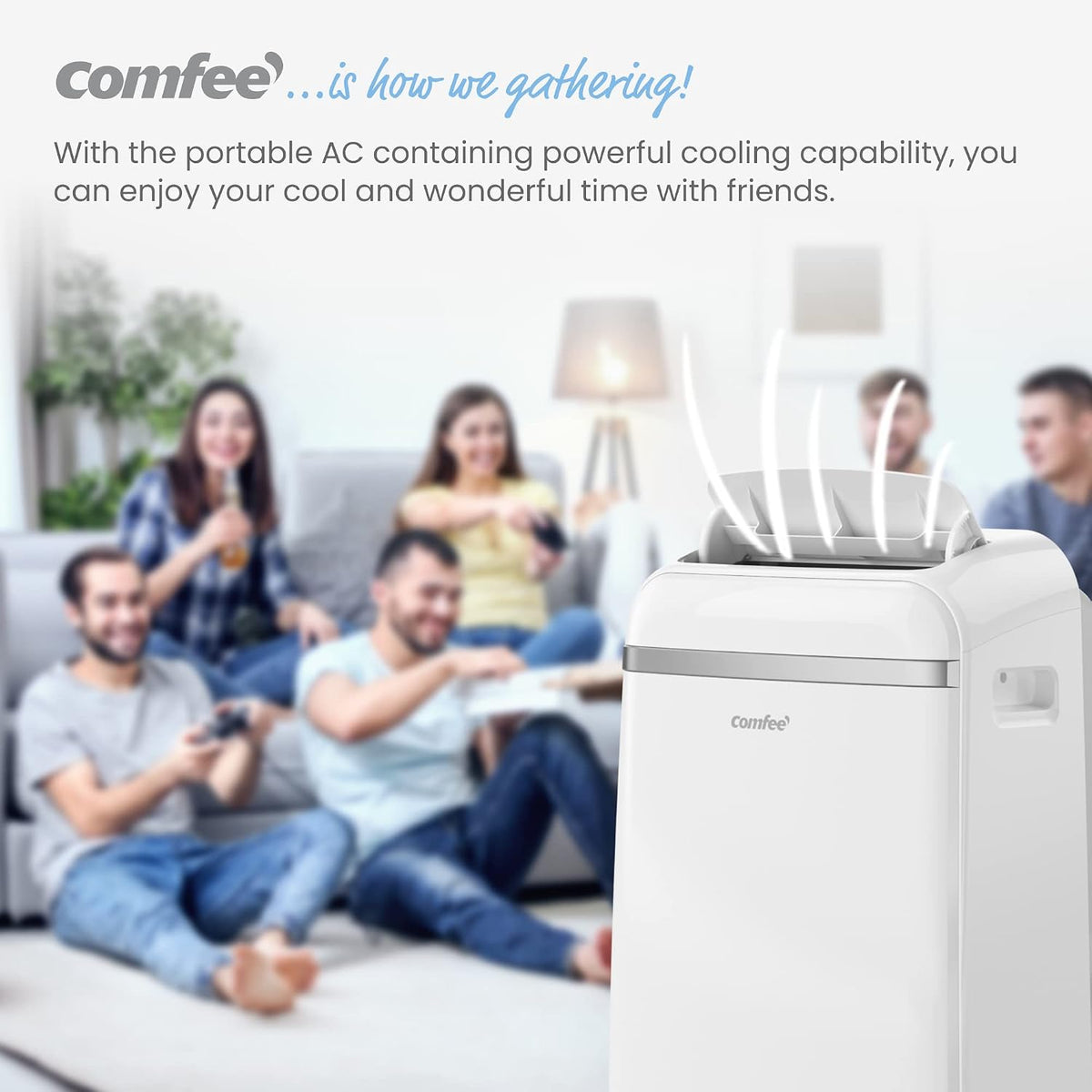 Comfee Mobiles Klimagerät Eco Friendly Pro, 10000 BTU 2,9kW, Kühlen&Ventilieren&Entfeuchten, Raumgröße bis 98m³(36㎡), Mobile Klimaanlage mit Abluftschlauch