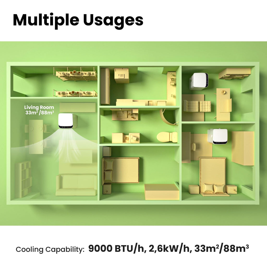 Comfee Mobiles Klimagerät Breezy Cool Pro 2.6,9000 BTU 2,6kW