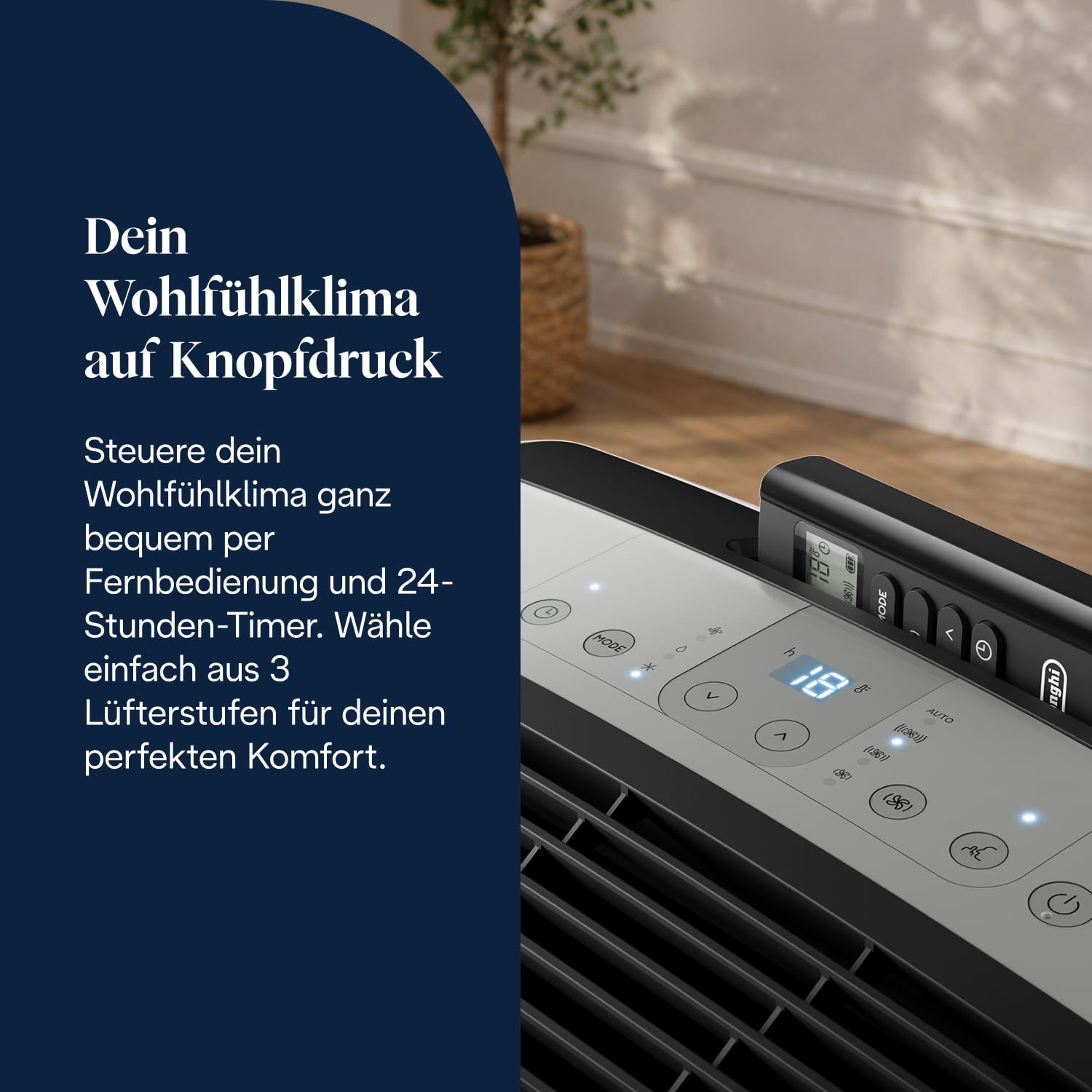 De'Longhi Pinguino - 3-in-1 Mobiles Klimagerät, für Räume bis 27 m²