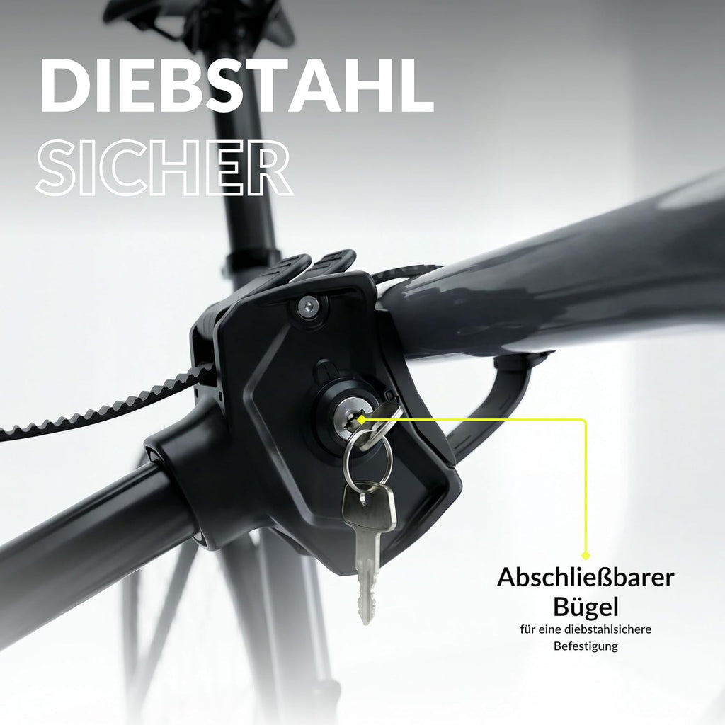 Owen E-Bike Fahrradträger Anhängerkupplung | 60kg Last | Abklappbar & Faltbar | Für 2 Fahrräder bis 70mm Reifenbreite | 1350mm Radstand | Gummierte Halter | Abschließbar