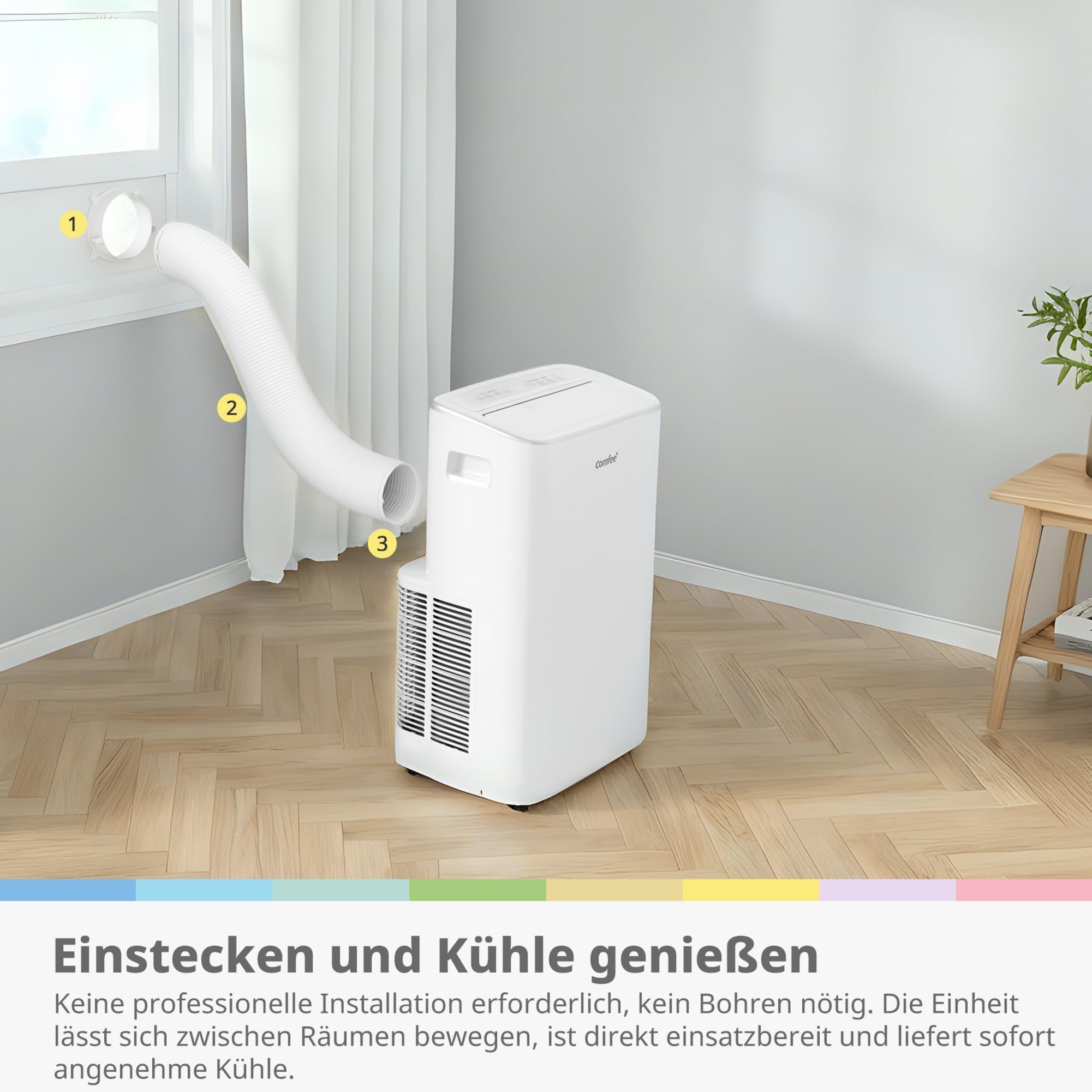 Comfee Mobiles Klimagerät Breezy Cool Pro 2.6,9000 BTU 2,6kW