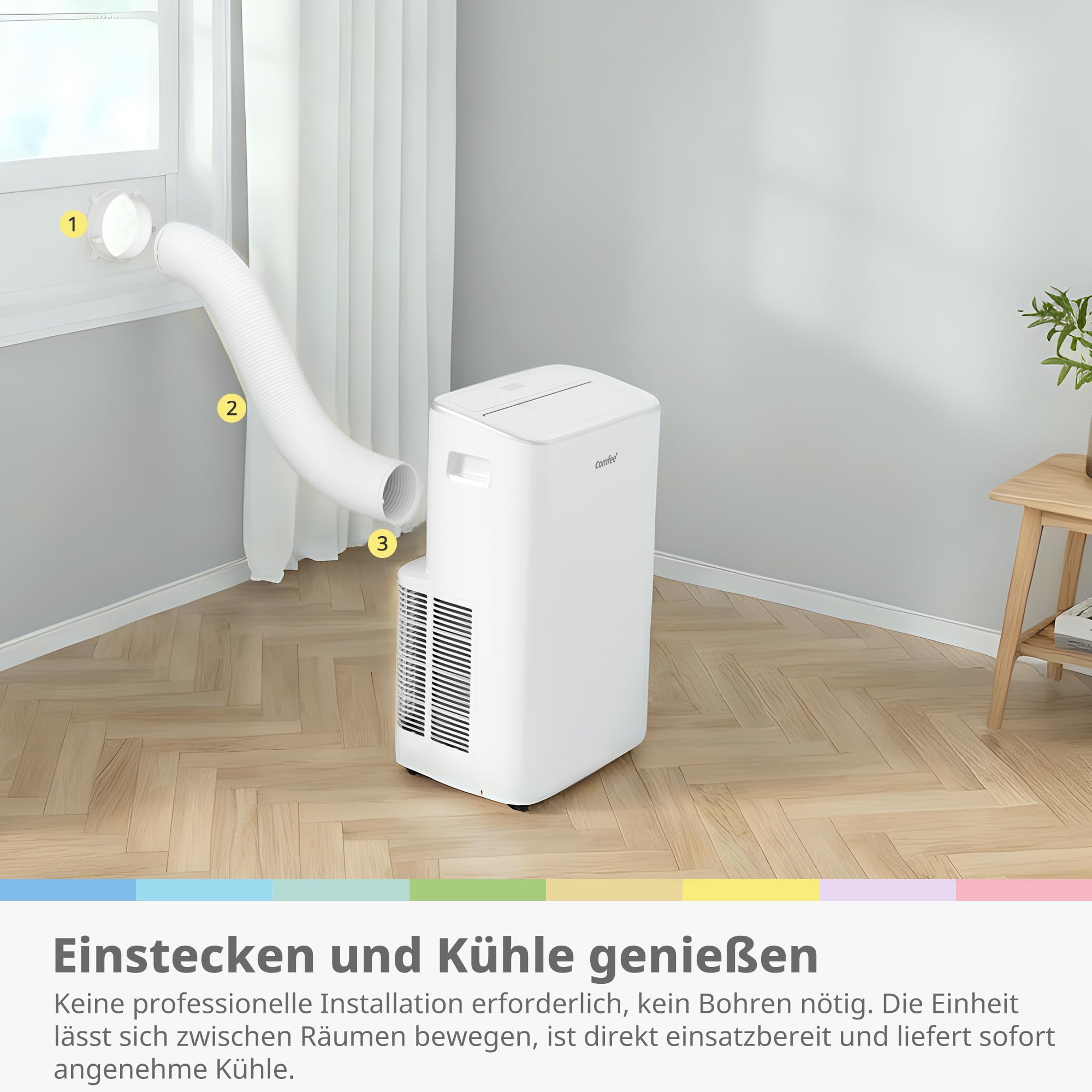 Comfee Mobiles Klimagerät Breezy Cool Pro 2.6,9000 BTU 2,6kW