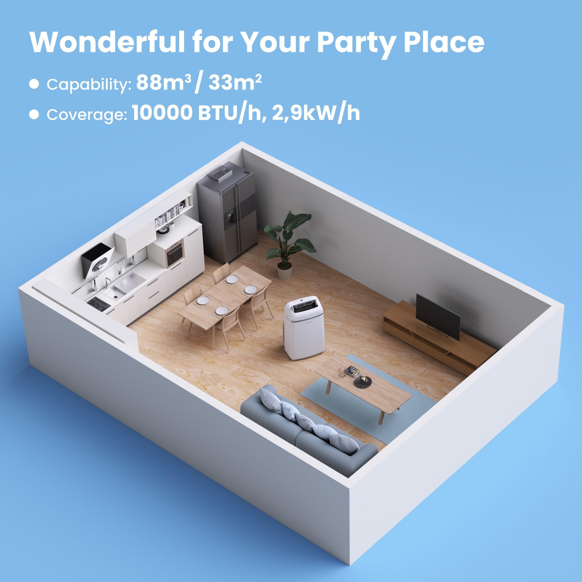 Comfee Mobiles Klimagerät Breezy Cool Pro 2.6,9000 BTU 2,6kW