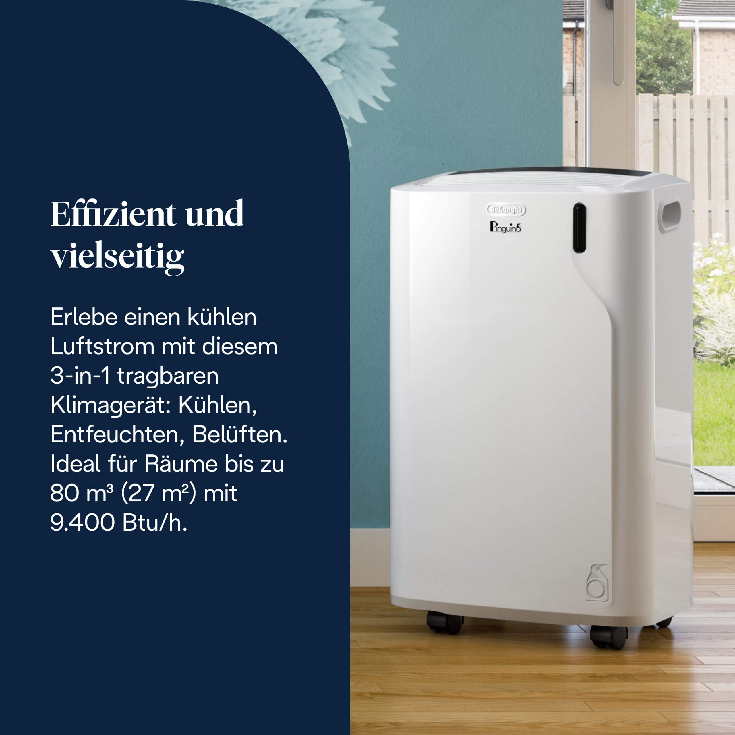 De'Longhi Pinguino - 3-in-1 Mobiles Klimagerät, für Räume bis 27 m²
