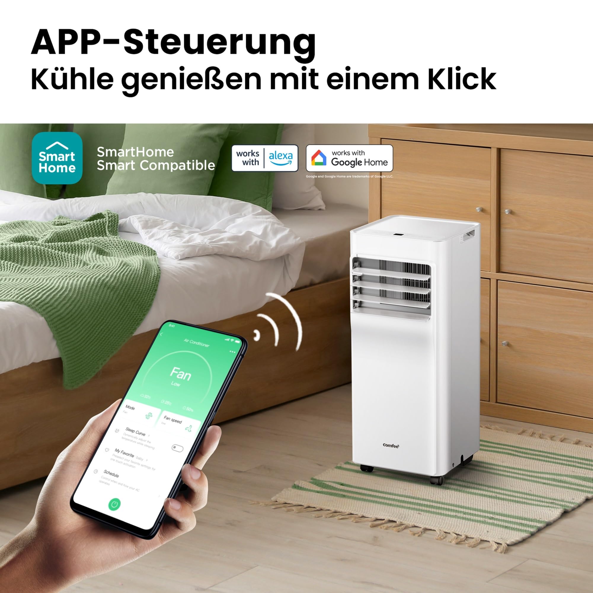 Comfee Mobiles Klimagerät Breezy Cool Pro 2.6,9000 BTU 2,6kW