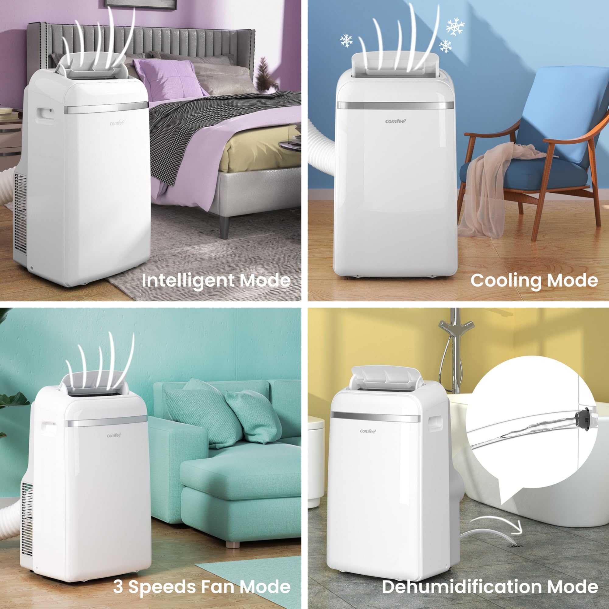 Comfee Mobiles Klimagerät Breezy Cool Pro 2.6,9000 BTU 2,6kW