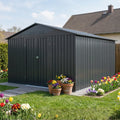 Albatros Tool Shed 4XL RAL7016 | 387 x 326 x 204 cm, 25.7 m³, Lockable | Garden shed with window, wooden shelter, incl. Lock & Tool Hook, Galvanised Metal, Weatherproof, Anthracite, Durable
