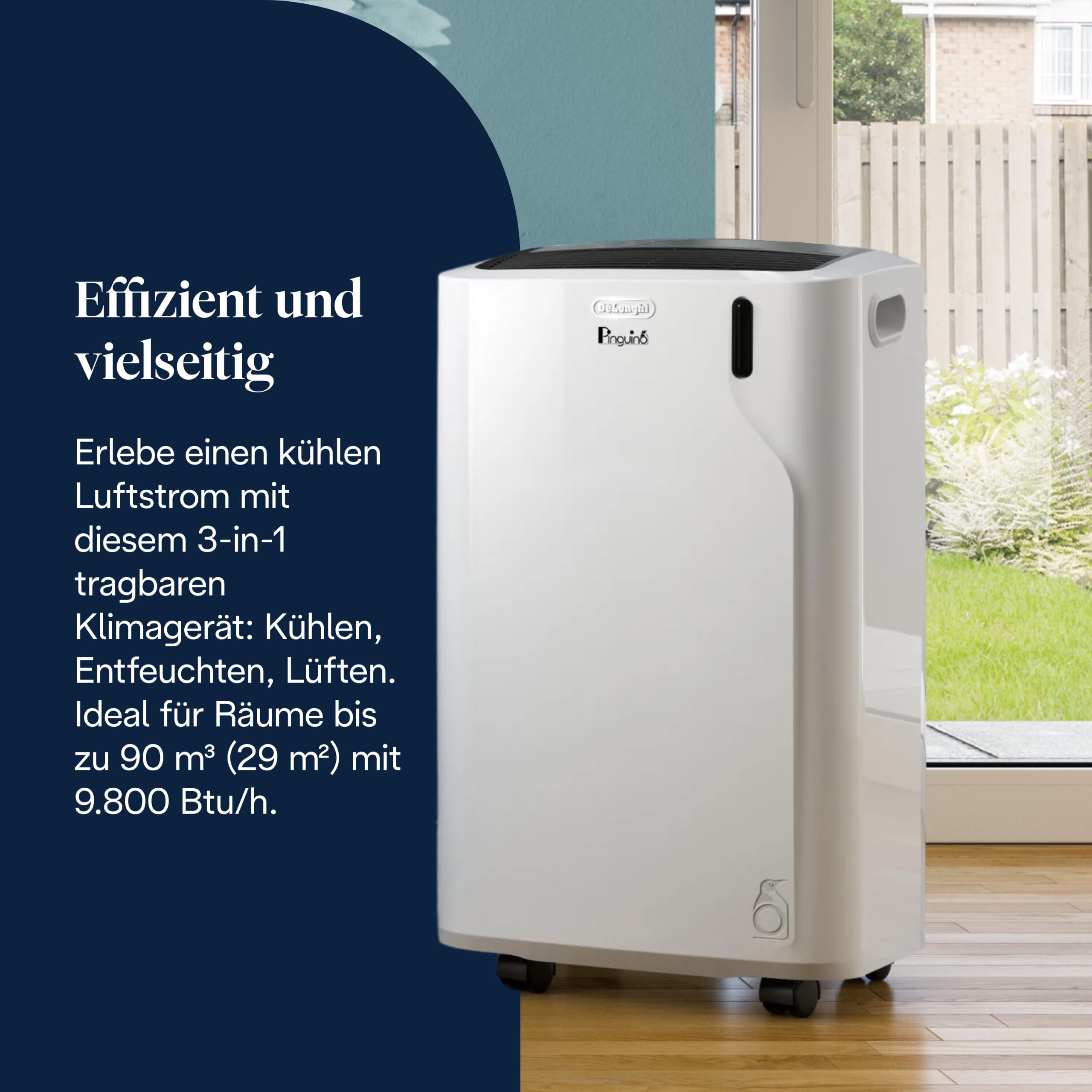 De'Longhi Pinguino - 3-in-1 Mobiles Klimagerät, für Räume bis 27 m²