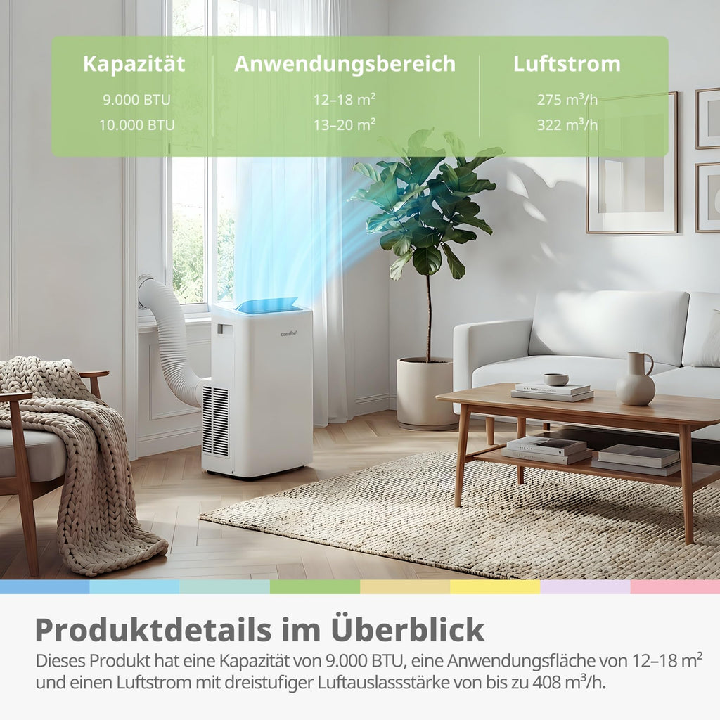Comfee Mobiles Klimagerät Breezy Cool Pro 2.6,9000 BTU 2,6kW